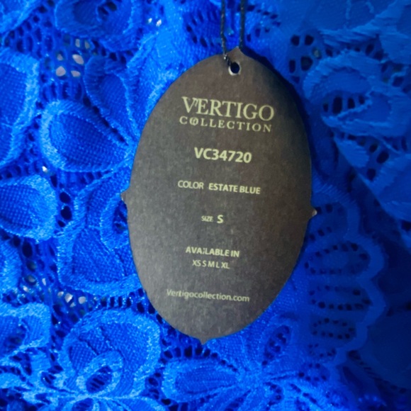 Vertigo Paris Estate Blue Lace Bodysuit Top - Picture 6 of 8